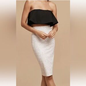 WILFRED | Lis Pencil Skirt in a heathered off white and grey - sz L